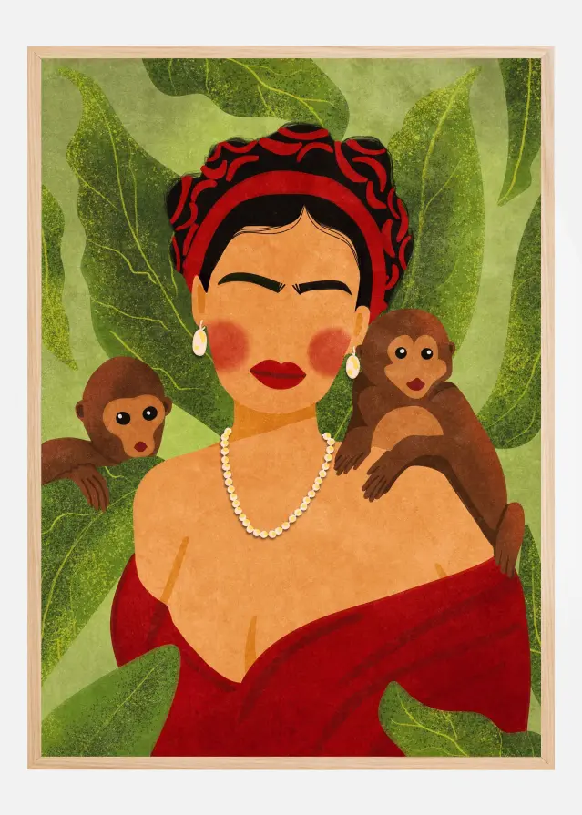 Frida and Monkeys Juliste