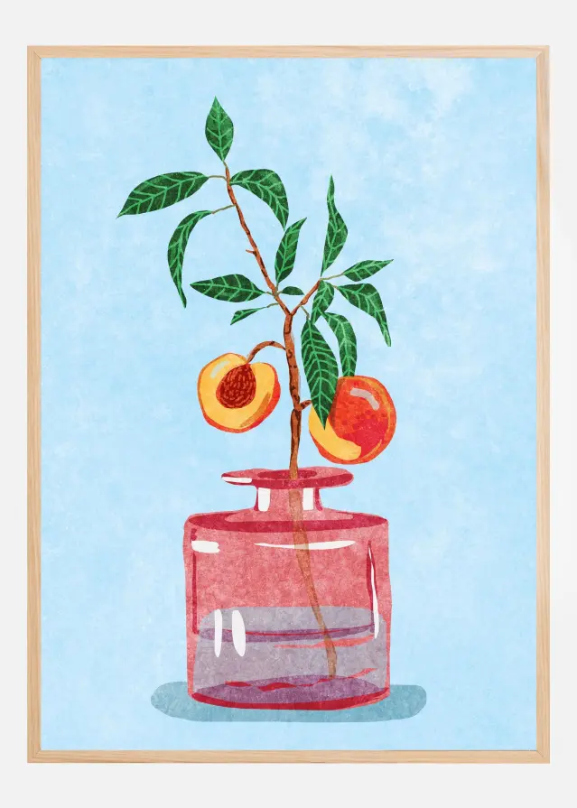 Peach Tree in Vase Juliste