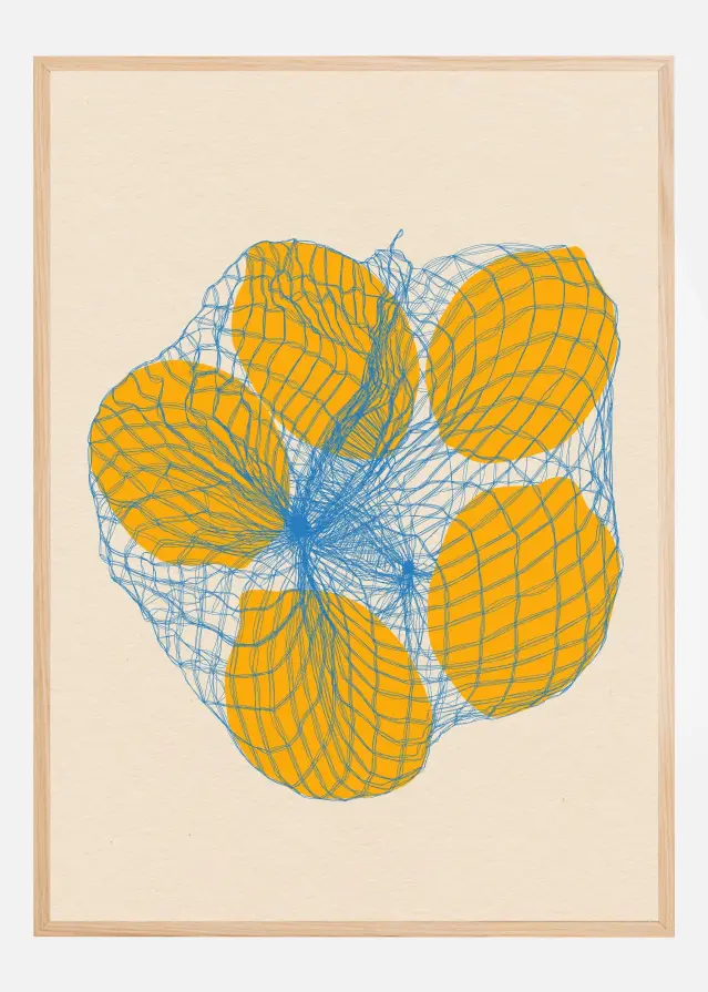 Five Lemons In a Net Bag Juliste