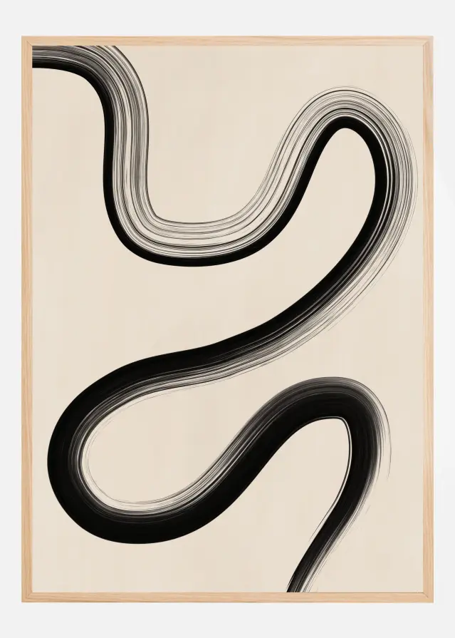 Black Brush Stroke Art Juliste