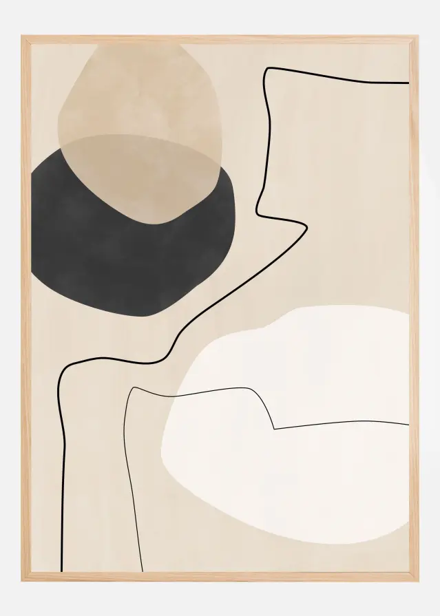 Organic Shapes a Lines Painting Juliste