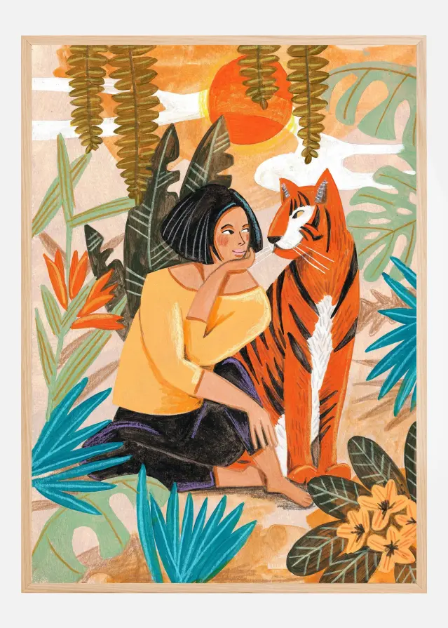 Woman with Tiger Juliste