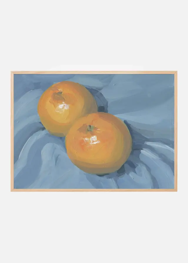 Oranges on Blue Juliste