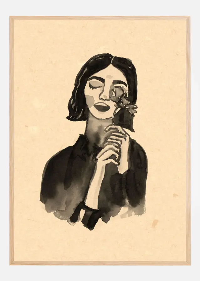 Girl With Flower Juliste