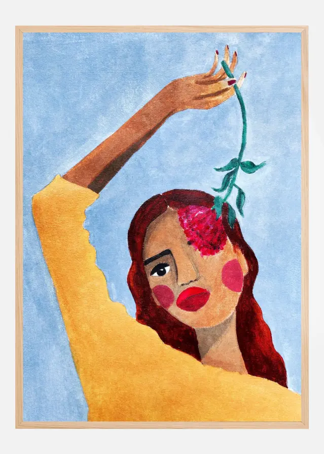 Magda with flower Juliste