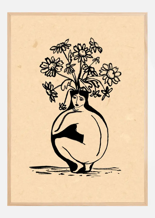 Woman in vase Juliste