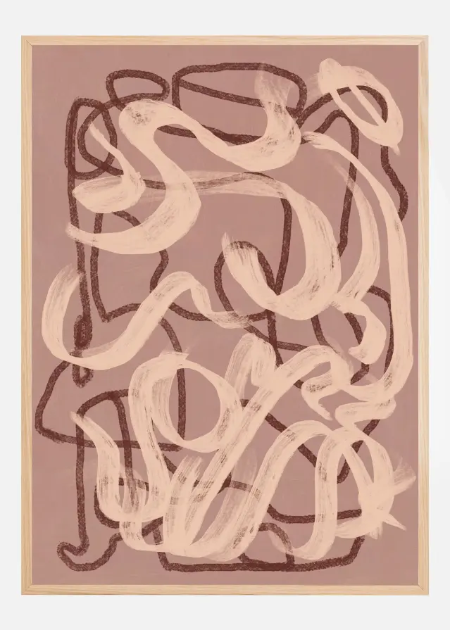 Dry brush abstract in nude Juliste