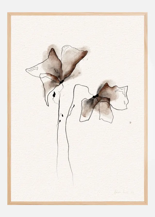 FUNKY FLOWERS digital watercolor painting Juliste