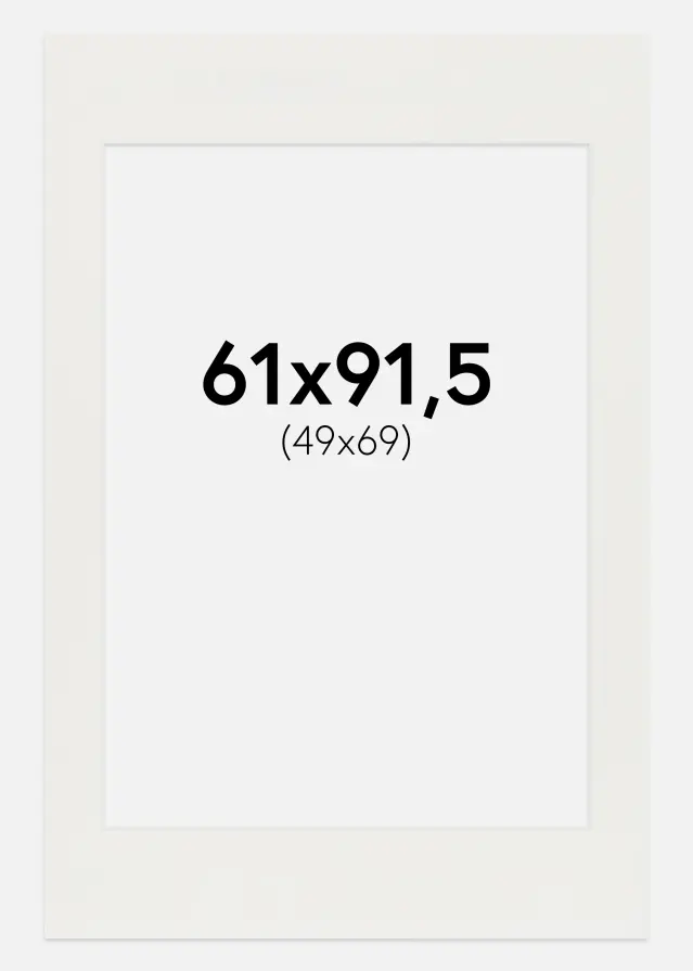 Paspartuuri Valkoinen 3 mm (Valkoinen ydin) 61x91,5 cm (49x69)