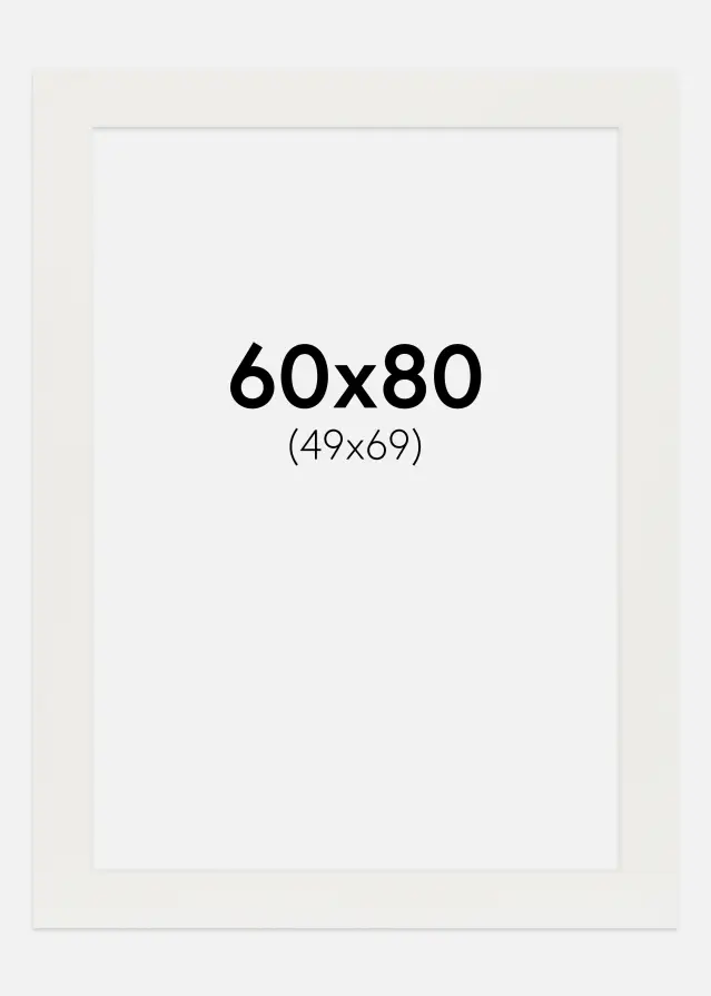 Paspartuuri Valkoinen 3 mm (Valkoinen ydin) 60x80 cm (49x69)