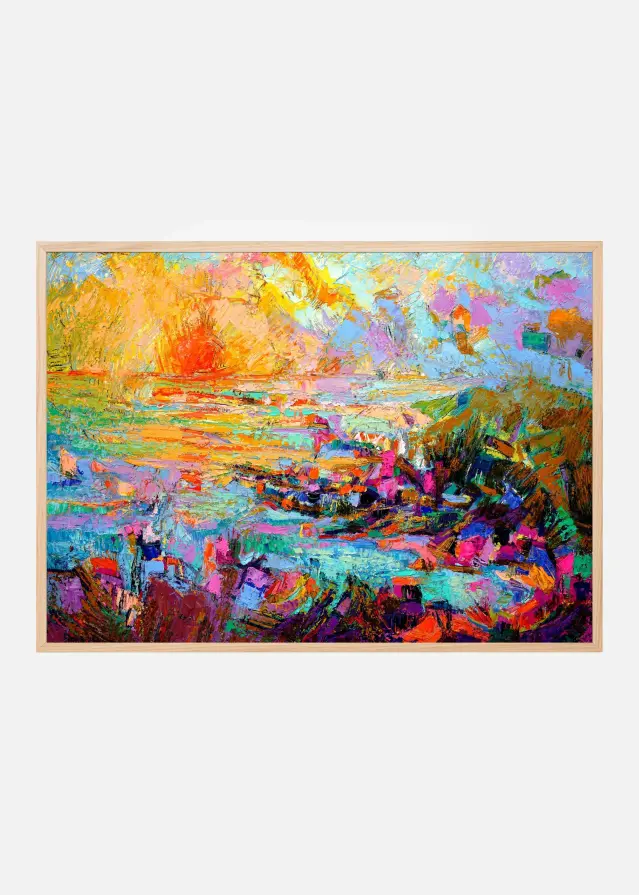 Sunset Over A Vivid Landscape Juliste