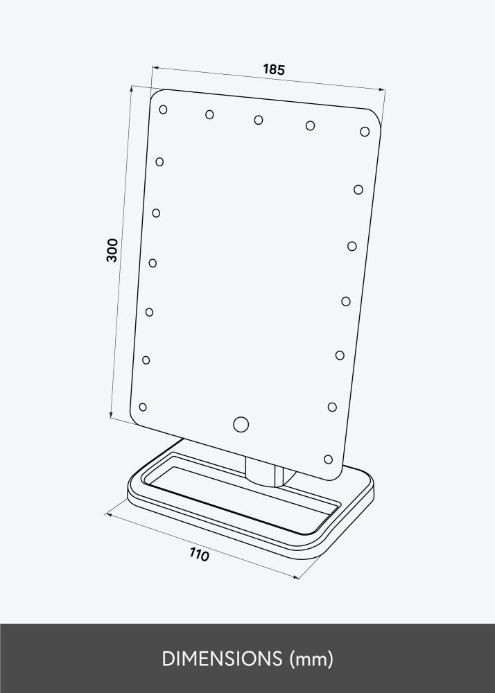 KAILA Meikkipeili Foot Valkoinen 18x30 cm