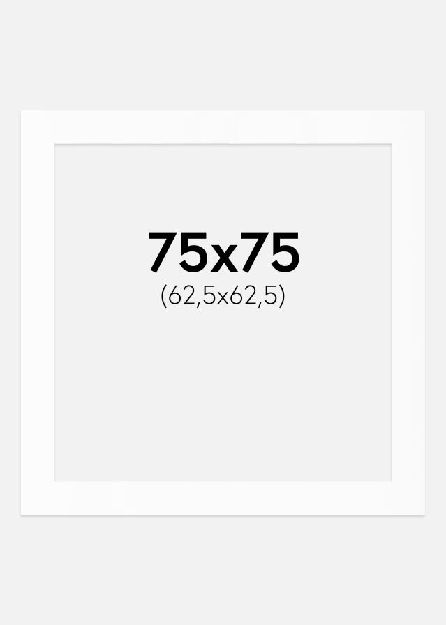 Passepartout Valkoinen Standard (Valkoinen keskus) 75x75 cm (62,5x62,5)