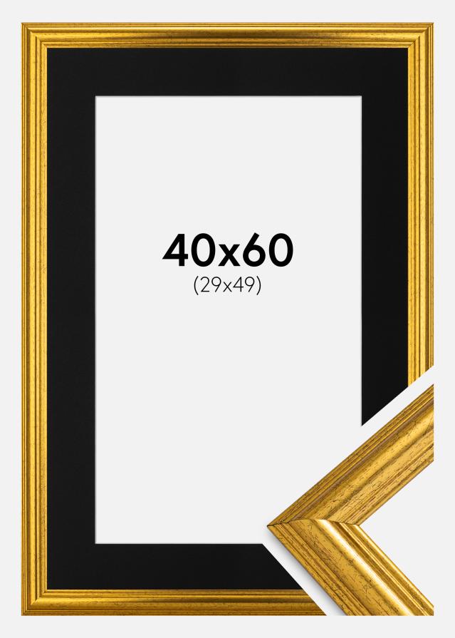 Kehys Västkusten Kulta 40x60 cm - Paspatuuri Musta 30x50 cm