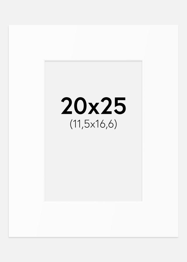 Passepartout Valkoinen Standard (Valkoinen keskus) 20x25 cm (11,5x16,6)