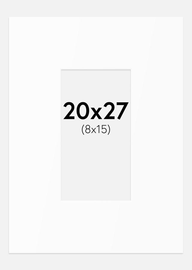 Passepartout Valkoinen Standard (Valkoinen keskus) 20x27 cm (8x15)