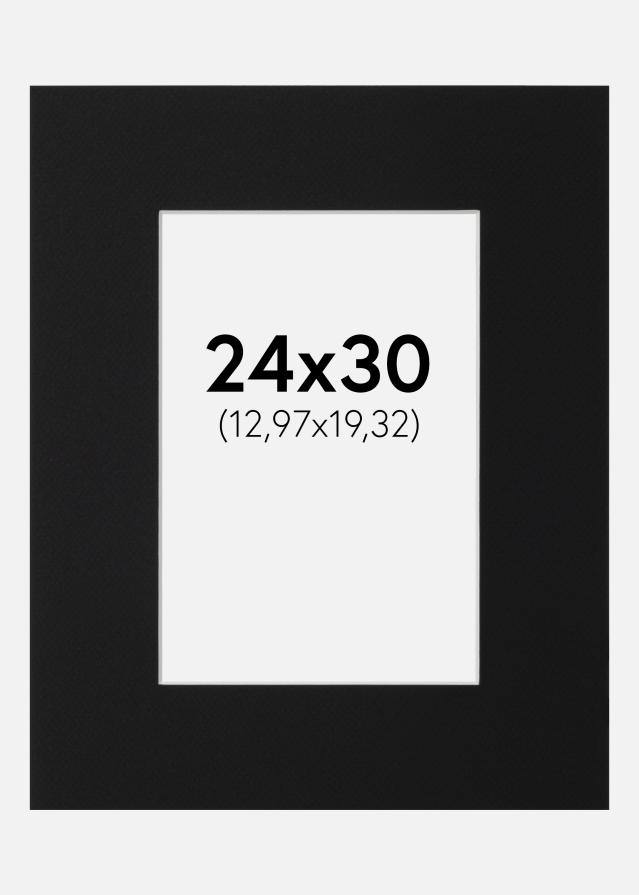 Paspatuuri Musta Standard (Valkoinen keskus) 24x30 cm (12,97x19,32)