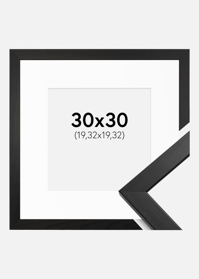 Kehys Stilren Musta 30x30 cm - Passepartout Valkoinen 8x8 tuumaa