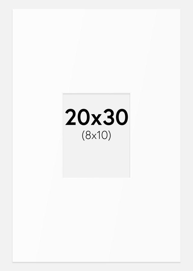 Passepartout Valkoinen Standard (Valkoinen keskus) 20x30 cm (8x10)