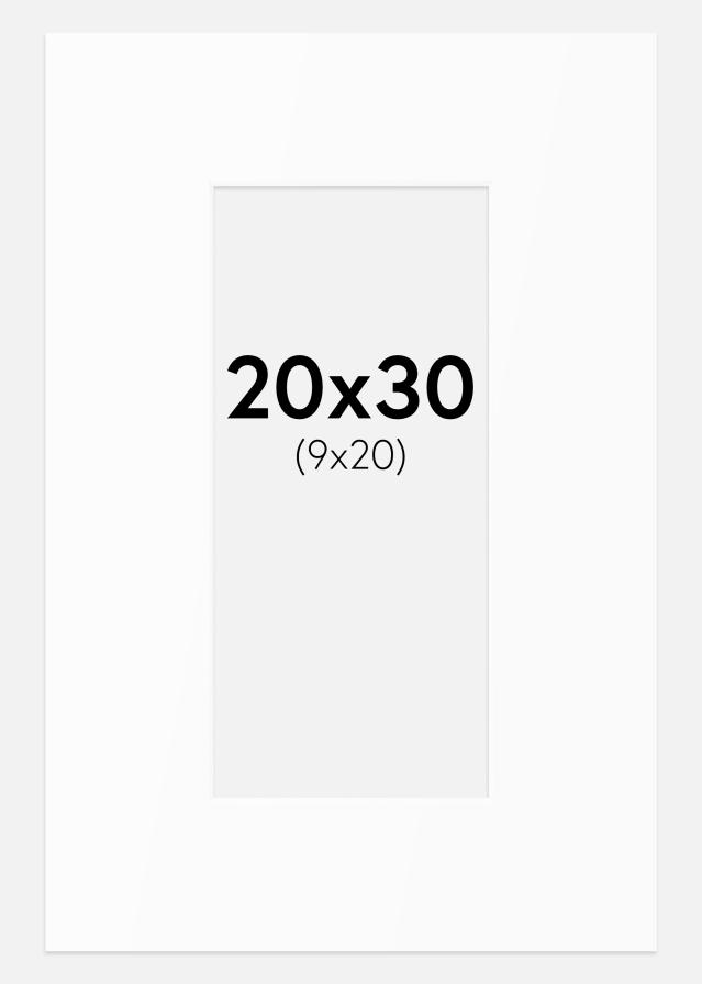 Passepartout Valkoinen Standard (Valkoinen keskus) 20x30 cm (9x20)