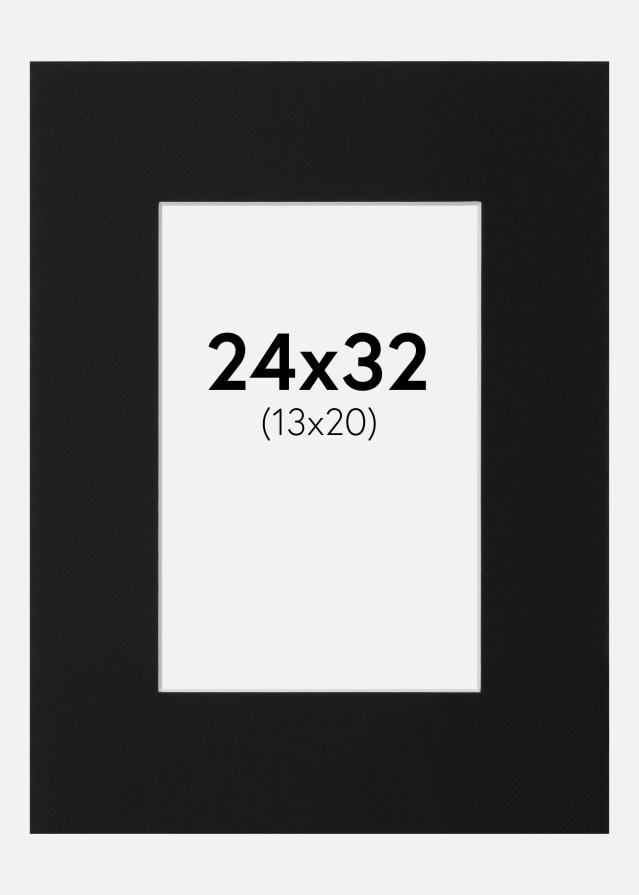 Paspatuuri Musta Standard (Valkoinen keskus) 24x32 cm (13x20)