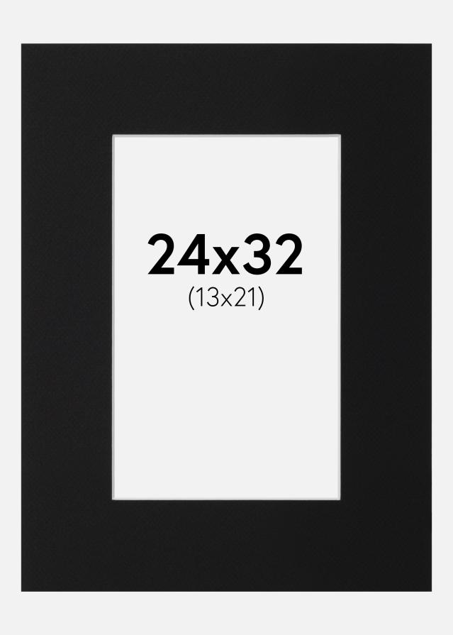 Paspatuuri Musta Standard (Valkoinen keskus) 24x32 cm (13x21)