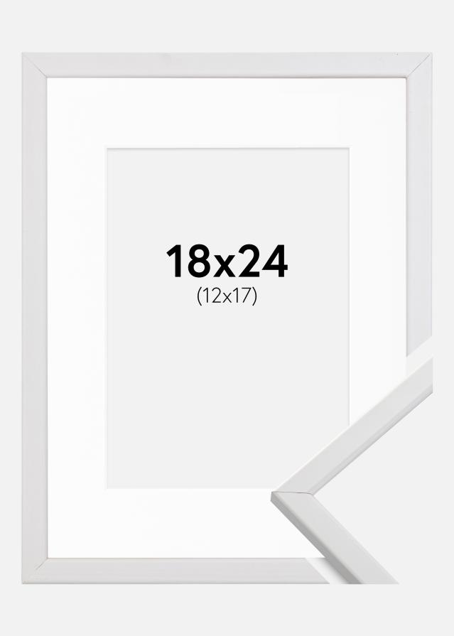 Kehys Galant Valkoinen 18x24 cm - Passepartout Valkoinen 13x18 cm