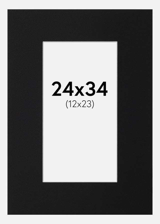 Paspatuuri Musta Standard (Valkoinen keskus) 24x34 cm (12x23)
