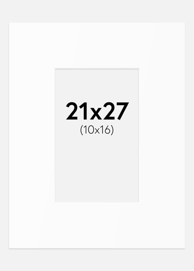 Passepartout Valkoinen Standard (Valkoinen keskus) 21x27 cm (10x16)