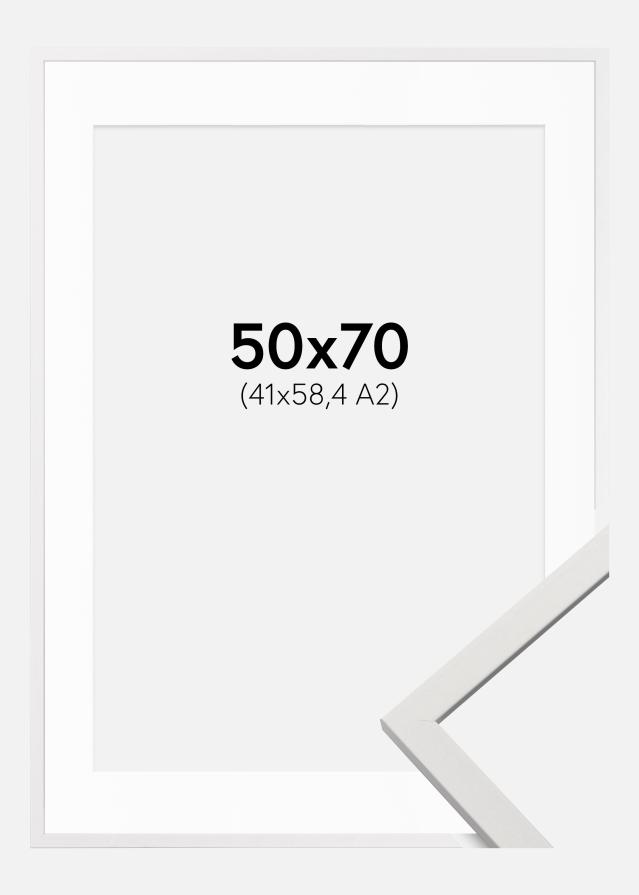 Kehys Edsbyn Valkoinen 50x70 cm - Passepartout Valkoinen 42x59,4 cm (A2)