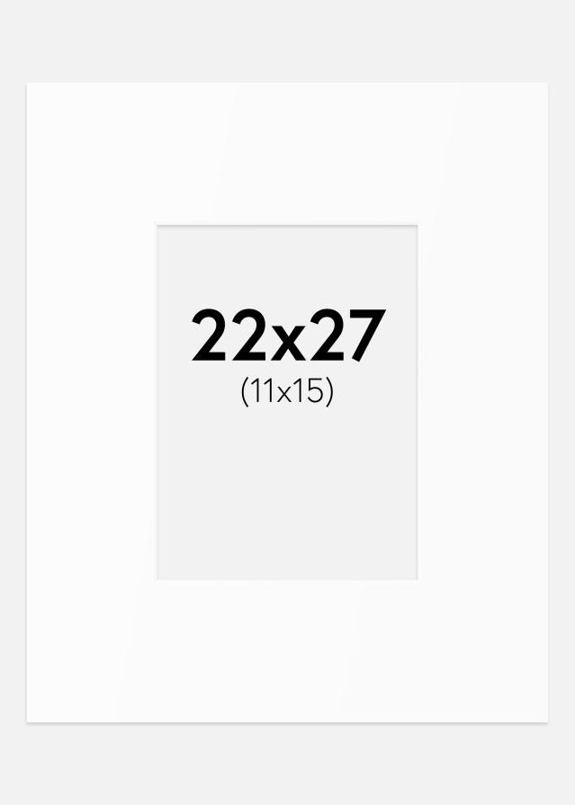 Passepartout Valkoinen Standard (Valkoinen keskus) 22x27 cm (11x15)