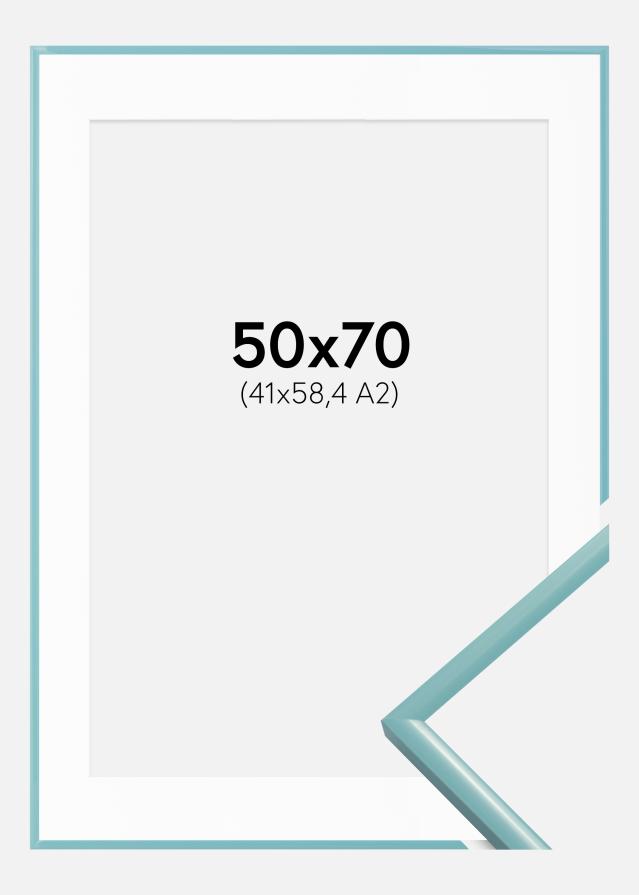 Kehys New Lifestyle Turkoosi 50x70 cm - Passepartout Valkoinen 42x59,4 cm (A2)
