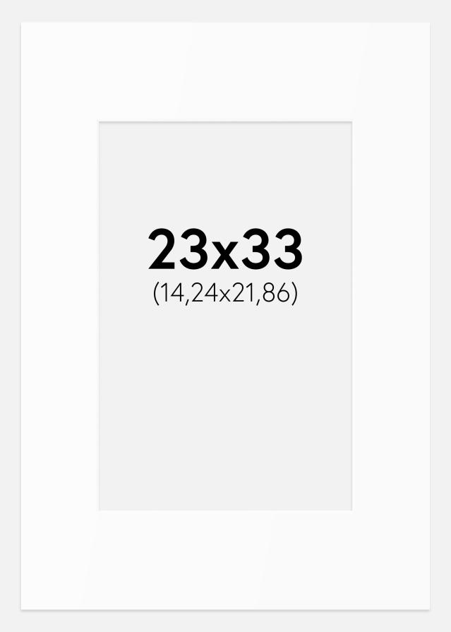 Passepartout Valkoinen Standard (Valkoinen keskus) 23x33 cm (14,24x21,86)