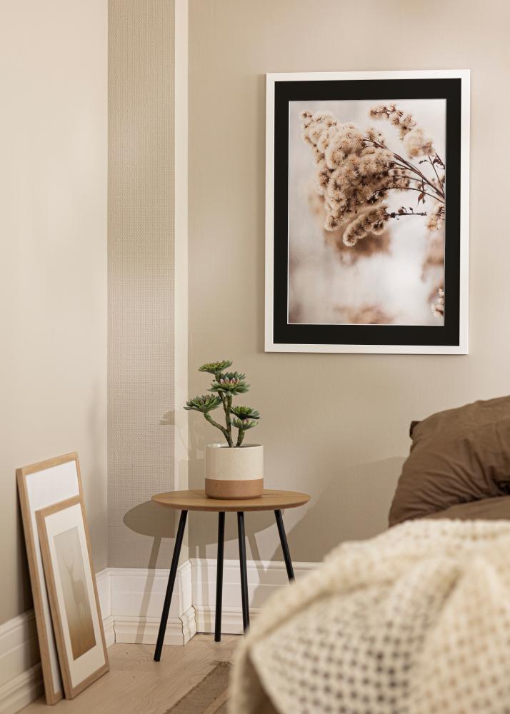 Kehys White Wood 50x100 cm - Passepartout Musta 30x80 cm