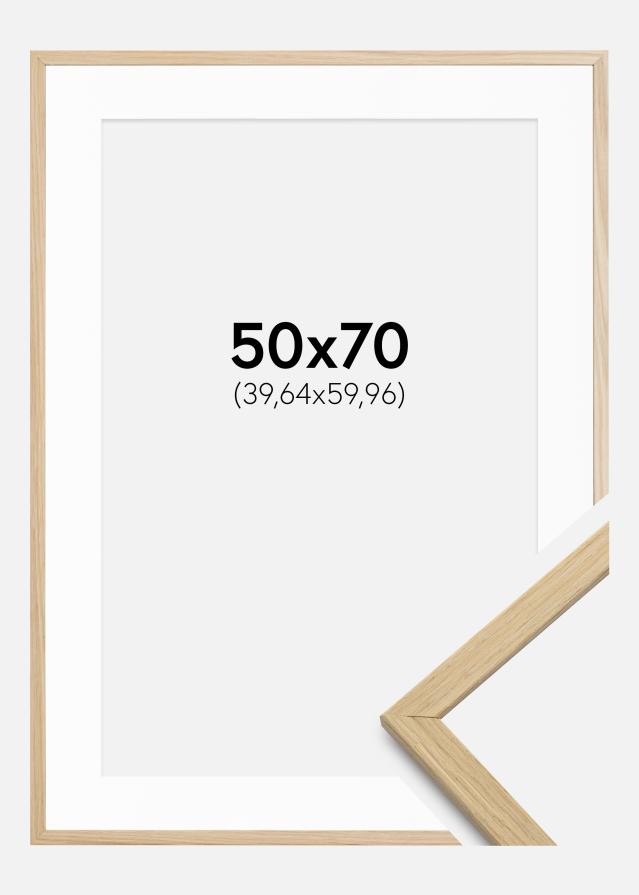 Kehys Edsbyn Tammi 50x70 cm - Passepartout Valkoinen 16x24 tuumaa