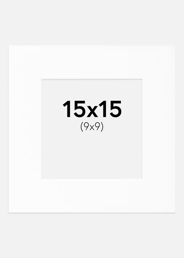 Passepartout Valkoinen Standard (Valkoinen keskus) 15x15 cm (9x9)