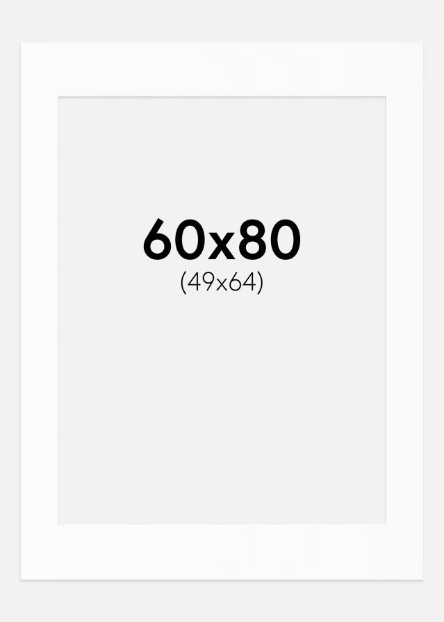 Passepartout Valkoinen Standard (Valkoinen keskus) 60x80 cm (49x64)