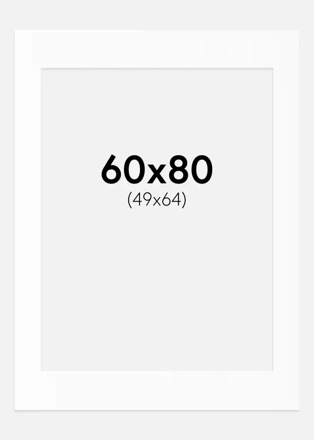 Passepartout Valkoinen Standard (Valkoinen keskus) 60x80 cm (49x64)