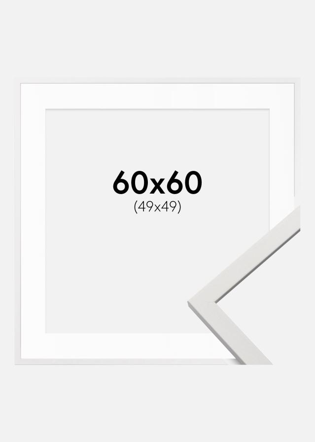 Kehys Edsbyn Valkoinen 60x60 cm - Passepartout Valkoinen 50x50 cm
