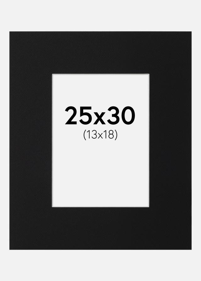 Paspatuuri Musta Standard (Valkoinen keskus) 25x30 cm (13x18)