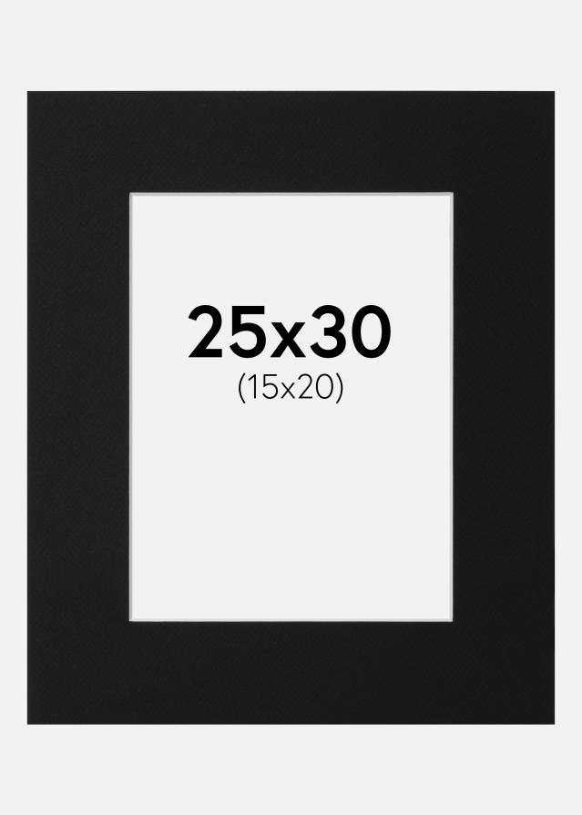 Paspatuuri Musta Standard (Valkoinen keskus) 25x30 cm (15x20)
