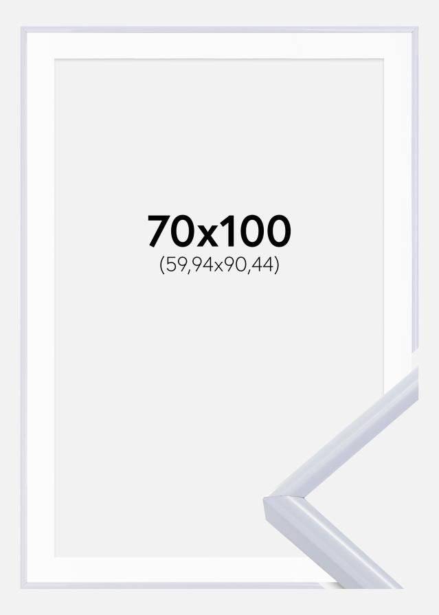 Kehys Victoria Valkoinen 70x100 cm - Passepartout Valkoinen 24x36 tuumaa