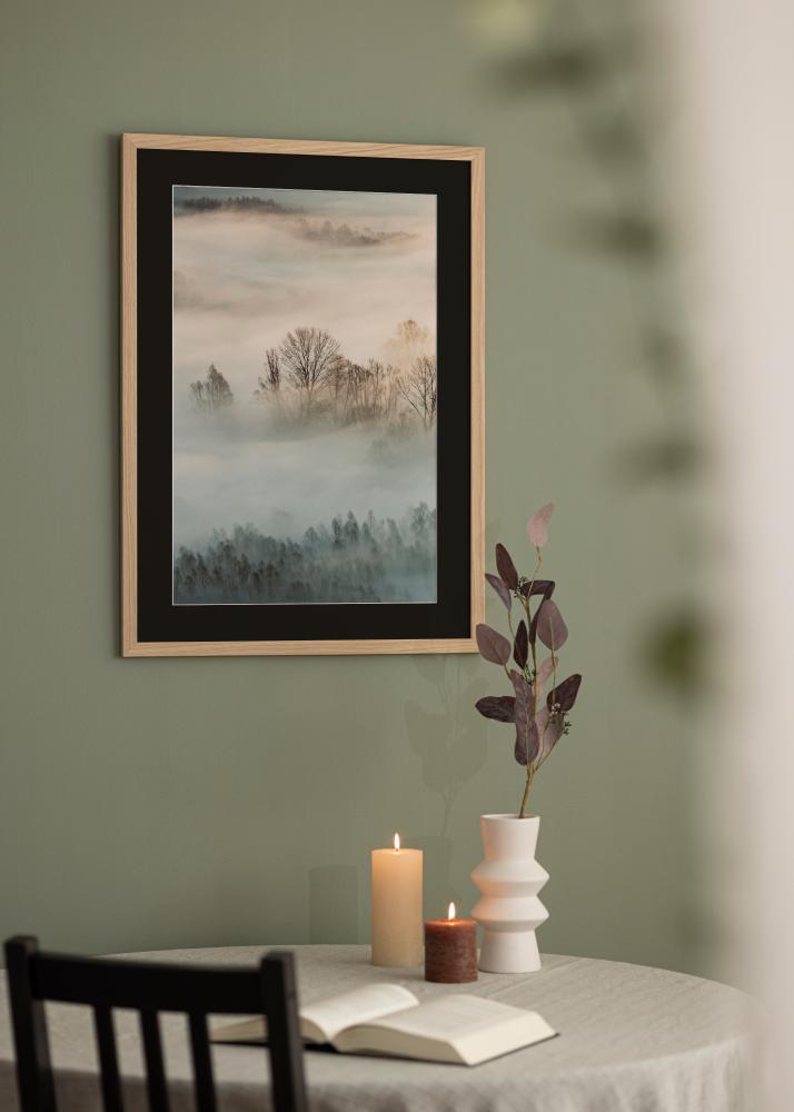 Kehys Oak Wood 45x60 cm - Passepartout Musta 32x45 cm