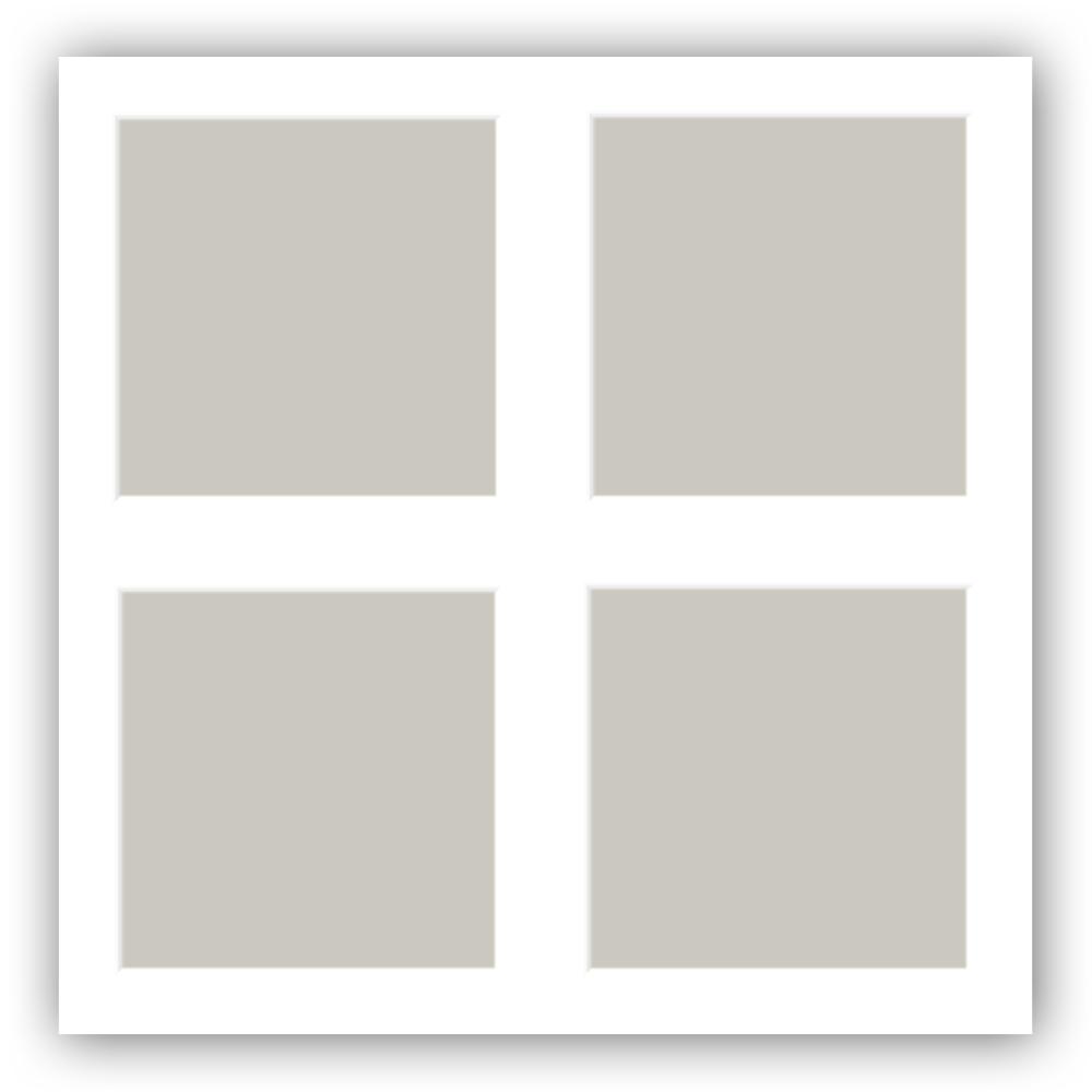 Paspatuuri Valkoinen 60x60 cm - Kollaasi 4 kuvalle (24x24 cm)
