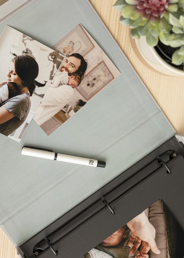 KAILA MEMORIES Grey XL - Coffee Table Photo Album (20 Mustaa sivua)