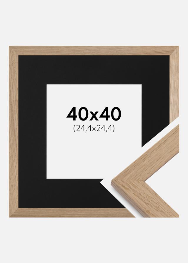 Kehys Trendline Tammi 40x40 cm - Passepartout Musta 10x10 tuumaa