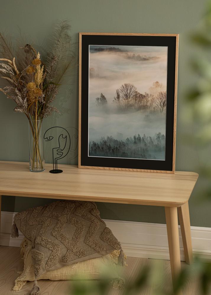 Kehys Oslo Tammi 30x40 cm - Passepartout Musta 18x27 cm