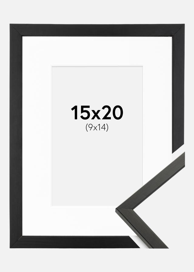 Kehys Galant Musta 15x20 cm - Passepartout Valkoinen 10x15 cm