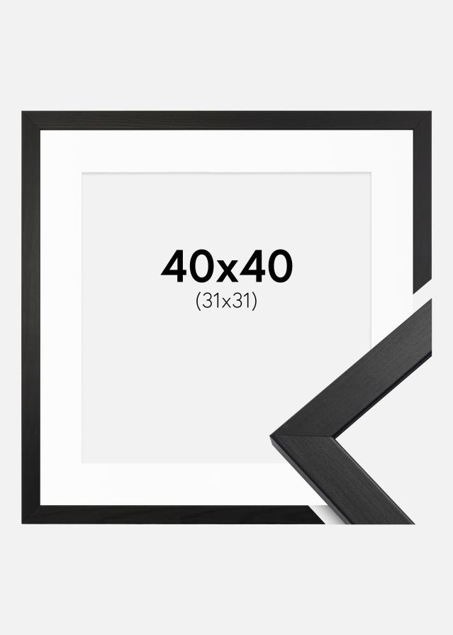 Kehys Stilren Musta 40x40 cm - Passepartout Valkoinen 32x32 cm