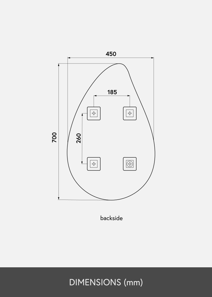 KAILA Peili Deluxe Drop Dark Bronze 45x70 cm